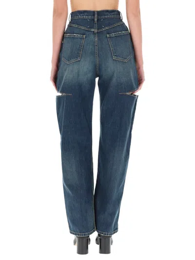 Maison Margiela Cut-out Jeans In Animal Print