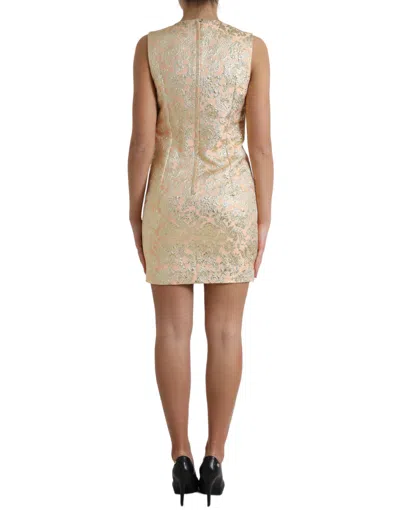 Dolce & Gabbana Elegant Mini Lurex Jacquard Dress In Neutral
