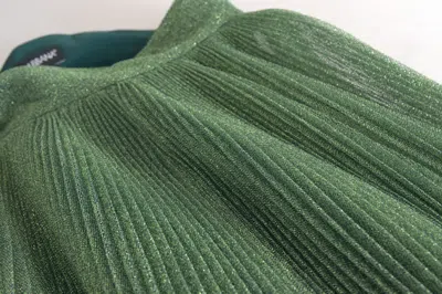 Dolce & Gabbana Metallic Green High Waist A-line Pleated Women's Skirt In Green