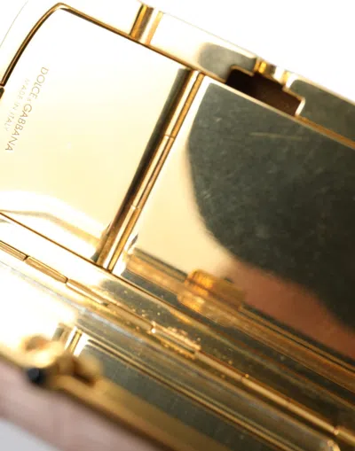 Dolce & Gabbana Pink Exotic Leather Mini Mirror Tassel Makeup Women's Bag In Pink