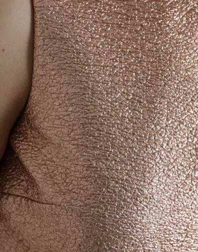 Dolce & Gabbana Pink Jacquard Sleeveless Shift Mini Women's Dress In Neutral