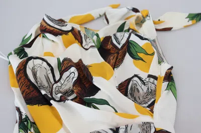 Dolce & Gabbana Elegant White Silk Sheath Mini Dress In Animal Print