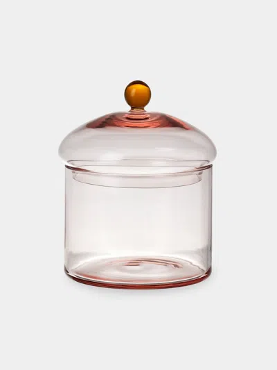 Akua Objects Noam Hand-blown Crystal Bonbonnière In Pink