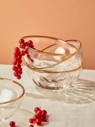 Akua Objects Peter Hand-blown Crystal Dessert Bowls (set Of 4) In Transparent