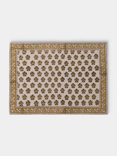 Chamois Samode Block-printed Cotton Placemats (set Of 8) In Multi