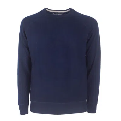 Emilio Romanelli Blue Cashmere Men Men's Sweater In Blue