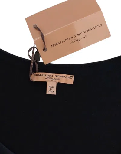 Ermanno Scervino Lingerie Blue Top Blouse Jumper Lace Women's Rayon In Blue