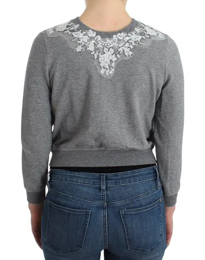 Ermanno Scervino Lingerie Gray Lace Sweater Cardigan Women's Top In Gray