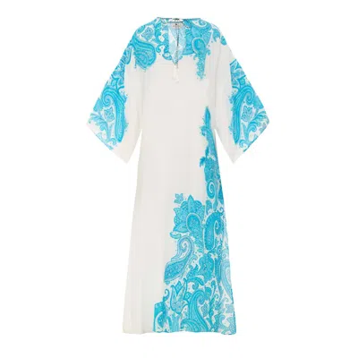 Etro White Viscose Casual Dress In Black