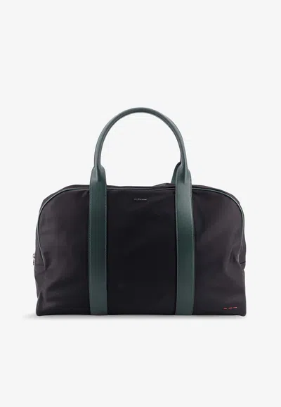 Kiton Ciro Paone Logo Nylon Travel Bag In Black