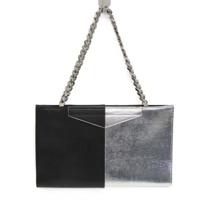 Pre-owned Fendi Black Silver Leather Tote Bag () In Multi