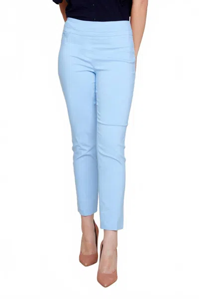 Renuar Cigarette Style Woven Ankle Pants In Celest Blue In Blue