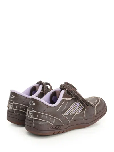 Balenciaga Hamptons Worn-out Sneakers Brown And Lilac In Multi