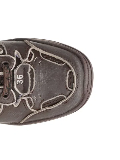 Balenciaga Hamptons Worn-out Sneakers Brown And Lilac In Multi