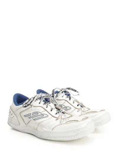 Balenciaga Coastal Inspired Sneakers Featuring Textured Sole In White