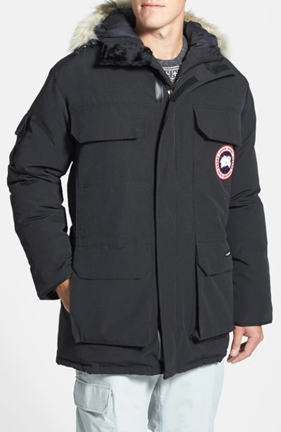 Canada Goose Expedition Hooded Parka With Fur Trim In Black