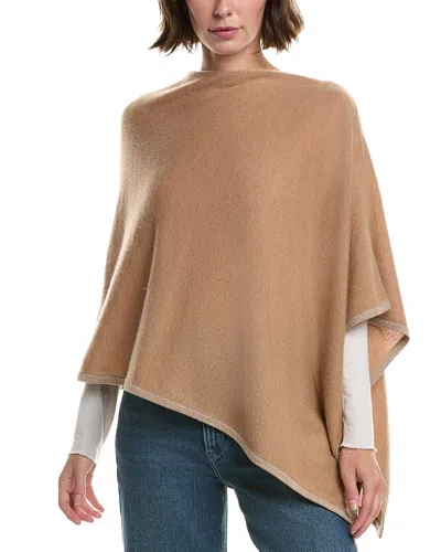 Sofiacashmere Lurex Tipped Wool & Cashmere-blend Poncho In Neutral