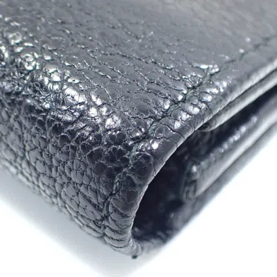 Pre-owned Balenciaga Black Leather Long Wallet (bi-fold) ()