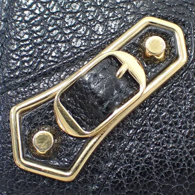 Pre-owned Balenciaga Black Leather Long Wallet (bi-fold) ()