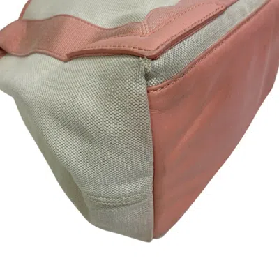 Pre-owned Balenciaga Pink White Cotton Canvas Tote Bag () In Multi