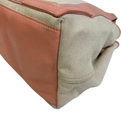 Pre-owned Balenciaga Pink White Cotton Canvas Tote Bag () In Multi