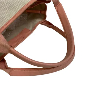 Pre-owned Balenciaga Pink White Cotton Canvas Tote Bag () In Multi