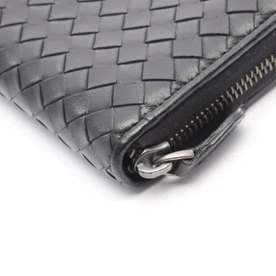 Pre-owned Bottega Veneta Black Leather Long Wallet (bi-fold) ()