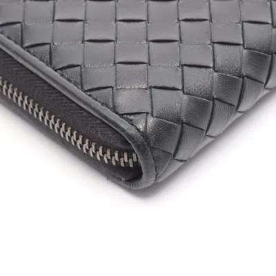 Pre-owned Bottega Veneta Black Leather Long Wallet (bi-fold) ()