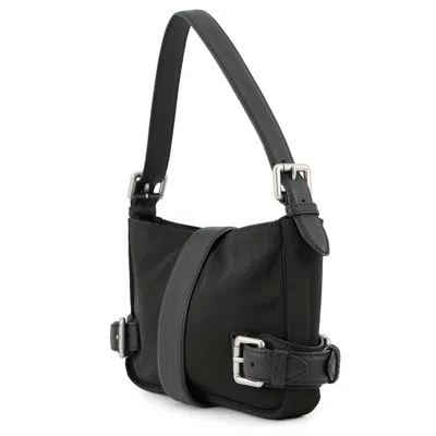 Pre-owned Bottega Veneta Black Nylon Leather Shoulder Bag ()