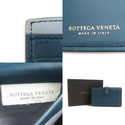 Pre-owned Bottega Veneta Blue Green Intrecciato Wallet (bi-fold) () In Multi