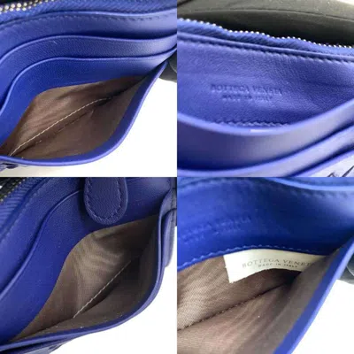 Pre-owned Bottega Veneta Intrecciato Blue Leather Coin Purse/coin Case ()
