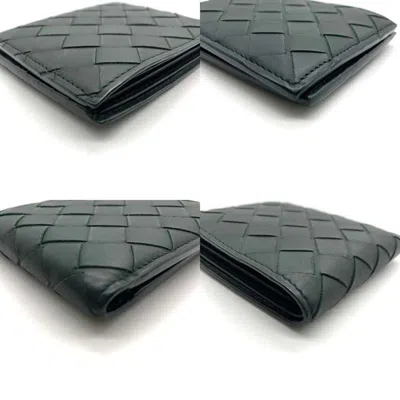 Pre-owned Bottega Veneta Intrecciato Khaki Leather Wallet (bi-fold) () In Brown