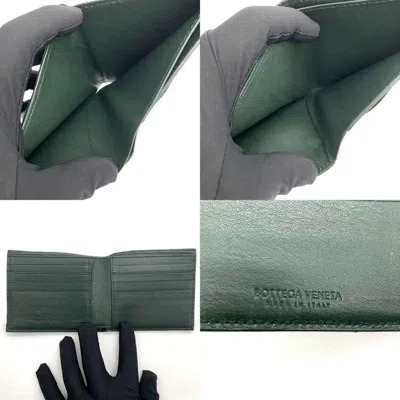 Pre-owned Bottega Veneta Intrecciato Khaki Leather Wallet (bi-fold) () In Brown