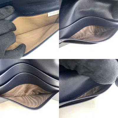 Pre-owned Bottega Veneta Intrecciato Navy Leather Bill Wallet (bi-fold) () In Blue