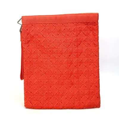 Pre-owned Bottega Veneta Orange Intrecciato Clutch Bag Pouch ()
