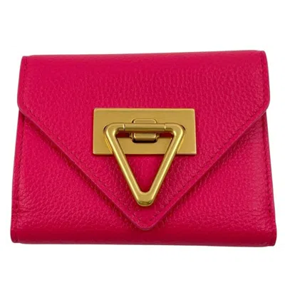 Pre-owned Bottega Veneta Pink Leather Wallet (tri-fold) ()