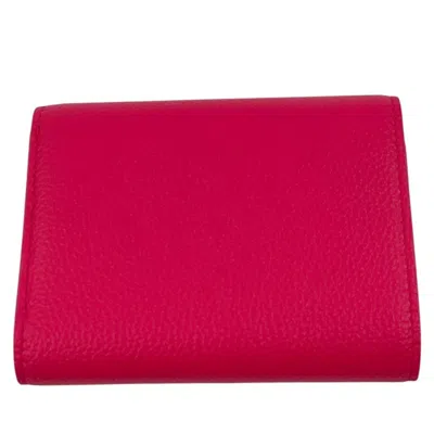 Pre-owned Bottega Veneta Pink Leather Wallet (tri-fold) ()