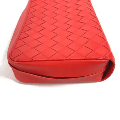 Pre-owned Bottega Veneta Red Color Intrecciato Clutch Bag ()