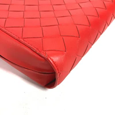 Pre-owned Bottega Veneta Red Color Intrecciato Clutch Bag ()
