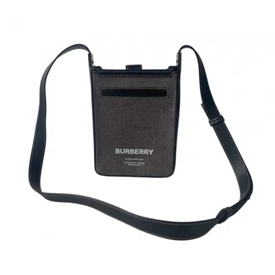 Pre-owned Burberry Black Canvas Leather Pochette Shoulder Bag ()