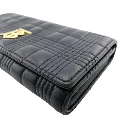 Pre-owned Burberry Black Leather Long Wallet (bi-fold) ()