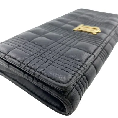 Pre-owned Burberry Black Leather Long Wallet (bi-fold) ()