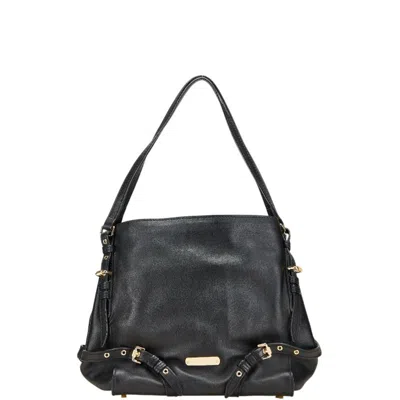 Pre-owned Burberry Black Leather Shoulder Bag Tote Bag ()