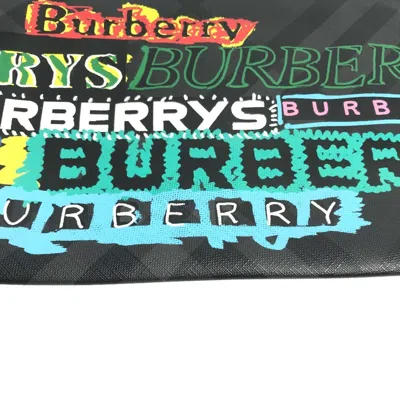 Pre-owned Burberry Black Multi-color Leather Clutch Bag Pouch ()