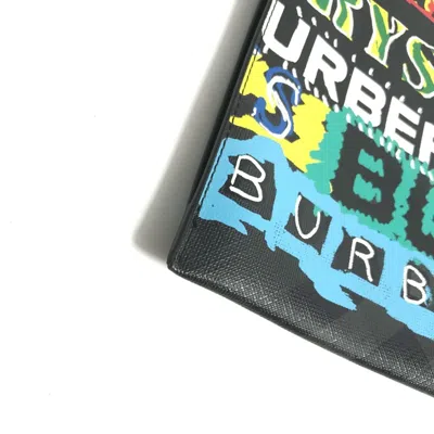 Pre-owned Burberry Black Multi-color Leather Clutch Bag Pouch ()