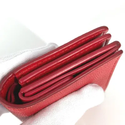 Pre-owned Burberry Red Color Leather Wallet (bi-fold) ()