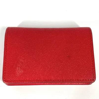 Pre-owned Burberry Red Color Leather Wallet (bi-fold) ()