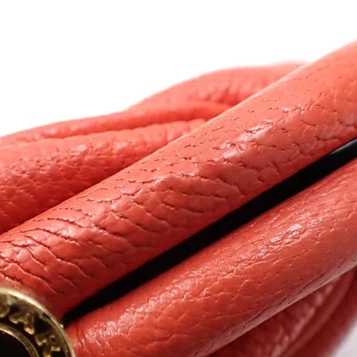 Pre-owned Bvlgari Beige Red Color Leather Coin Purse/coin Case () In Multi