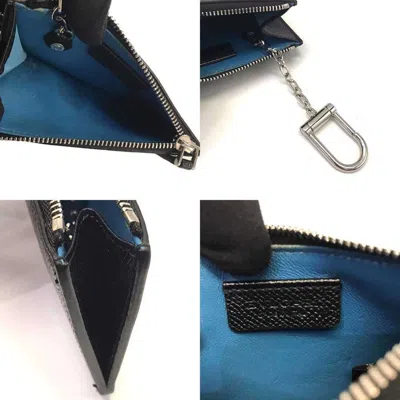 Pre-owned Bvlgari Black Leather Coin Purse/coin Case ()