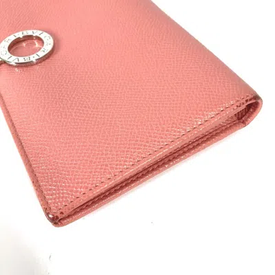 Pre-owned Bvlgari Pink Leather Long Wallet (bi-fold) ()
